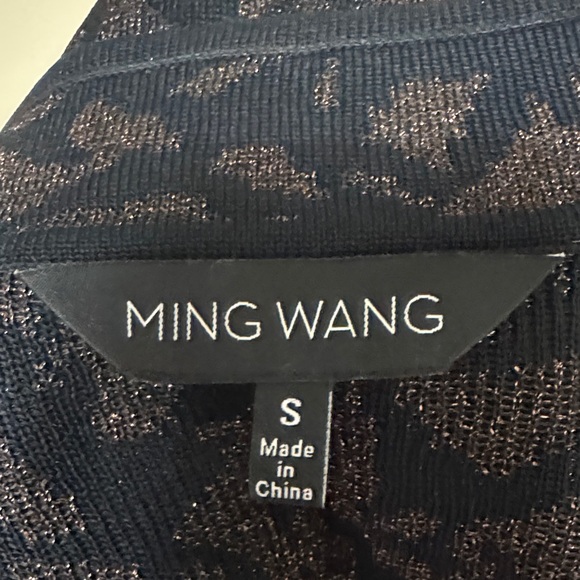 Ming Wang Black/Brown/Gold Patterned Blazer Size S pre-owned. - Picture 5 of 6